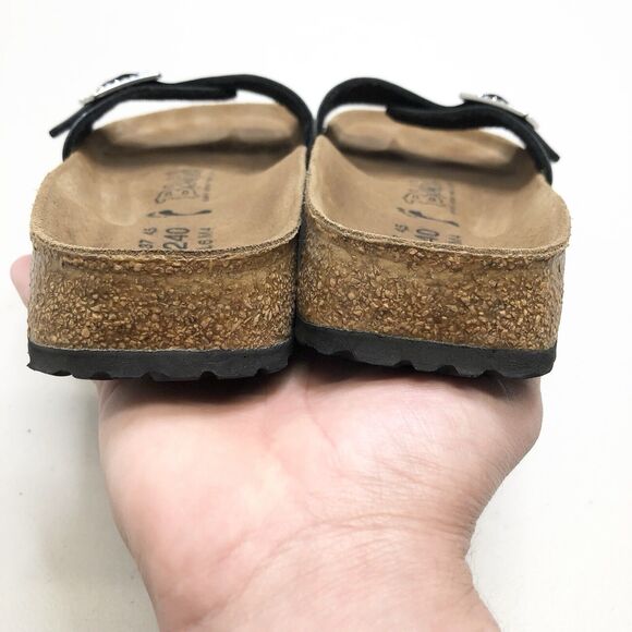 Birkenstock Madrid Black Single Strap Rhinestone Sandals Women's Comfort 37 - Picture 5 of 9